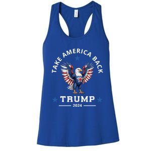 Donald Trump 2024 For President Election Campaign Bald Eagle Gift Women's Racerback Tank