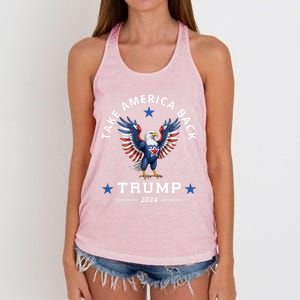 Donald Trump 2024 For President Election Campaign Bald Eagle Gift Women's Knotted Racerback Tank