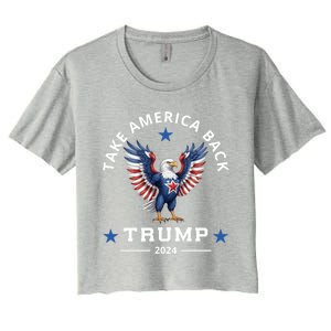 Donald Trump 2024 For President Election Campaign Bald Eagle Gift Women's Crop Top Tee