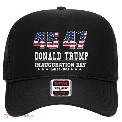 Donald Trump 2025 Inauguration Day Fan High Crown Mesh Back Trucker Hat