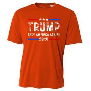 Donald Trump 2024 Save America Again Election Gift Cooling Performance Crew T-Shirt