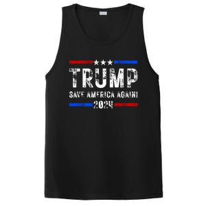 Donald Trump 2024 Save America Again Election Gift PosiCharge Competitor Tank