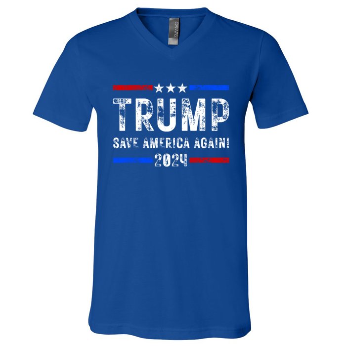 Donald Trump 2024 Save America Again Election Gift V-Neck T-Shirt