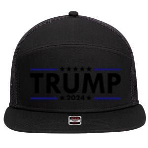 Donald Trump 2024 Raised The Bar Front And Back 7 Panel Mesh Trucker Snapback Hat