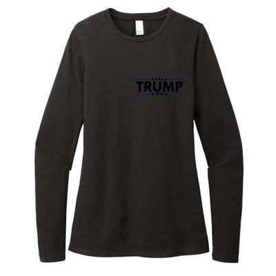 Donald Trump 2024 Raised The Bar Front And Back Womens CVC Long Sleeve Shirt