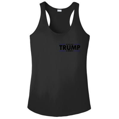 Donald Trump 2024 Raised The Bar Front And Back Ladies PosiCharge Competitor Racerback Tank