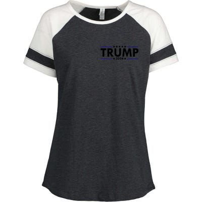 Donald Trump 2024 Raised The Bar Front And Back Enza Ladies Jersey Colorblock Tee