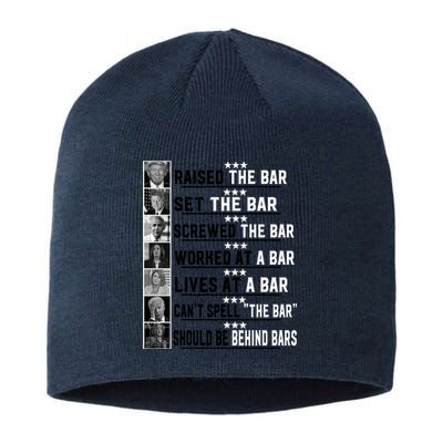 Donald Trump 2024 Raised The Bar Front And Back Sustainable Beanie