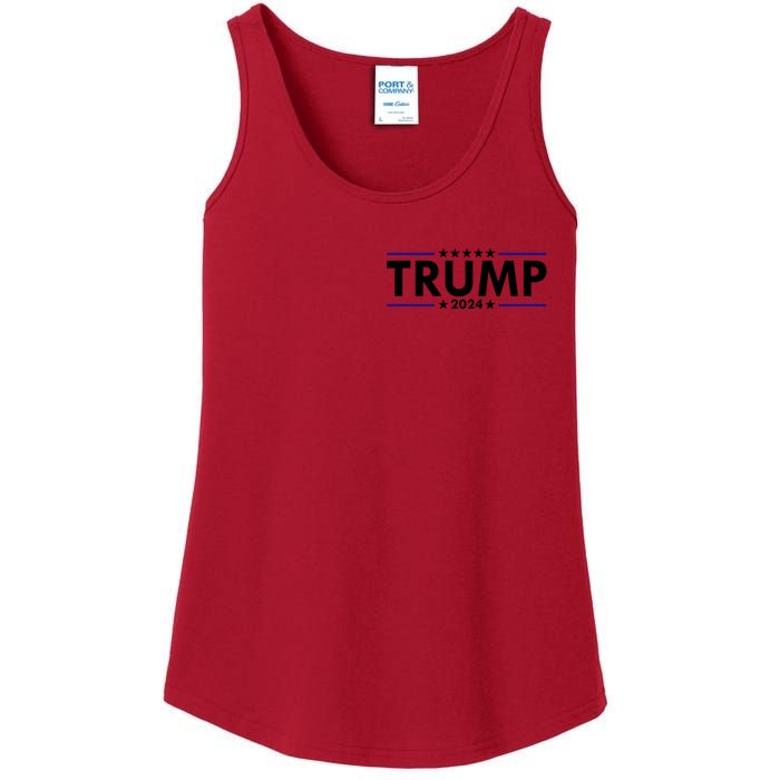 Donald Trump 2024 Raised The Bar Front And Back Ladies Essential Tank