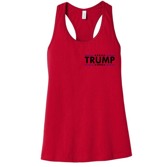 Donald Trump 2024 Raised The Bar Front And Back Women's Racerback Tank