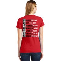 Donald Trump 2024 Raised The Bar Front And Back Women's T-Shirt