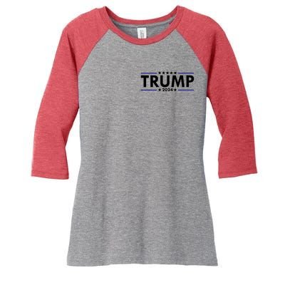 Donald Trump 2024 Raised The Bar Front And Back Women's Tri-Blend 3/4-Sleeve Raglan Shirt