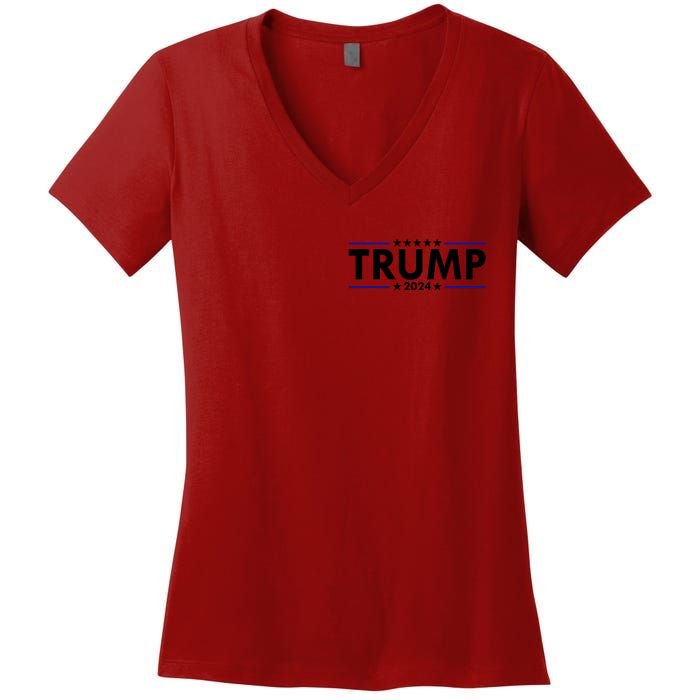 Donald Trump 2024 Raised The Bar Front And Back Women's V-Neck T-Shirt