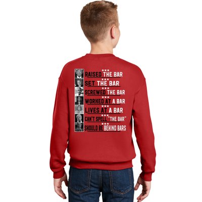 Donald Trump 2024 Raised The Bar Front And Back Kids Sweatshirt