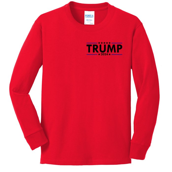 Donald Trump 2024 Raised The Bar Front And Back Kids Long Sleeve Shirt