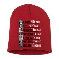 Donald Trump 2024 Raised The Bar Front And Back Short Acrylic Beanie