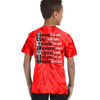 Donald Trump 2024 Raised The Bar Front And Back Kids Tie-Dye T-Shirt