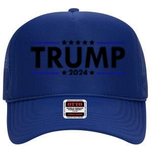 Donald Trump 2024 Raised The Bar Front And Back High Crown Mesh Back Trucker Hat