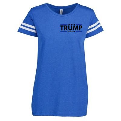 Donald Trump 2024 Raised The Bar Front And Back Enza Ladies Jersey Football T-Shirt