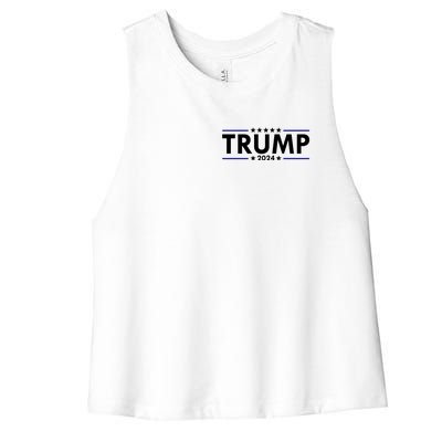 Donald Trump 2024 Raised The Bar Front And Back Women's Racerback Cropped Tank