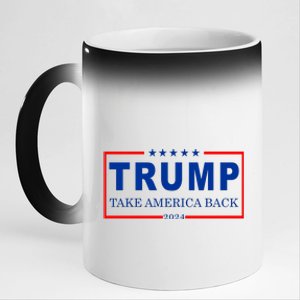 Donald Trump 2024 Take America Back USA United States 11oz Black Color Changing Mug