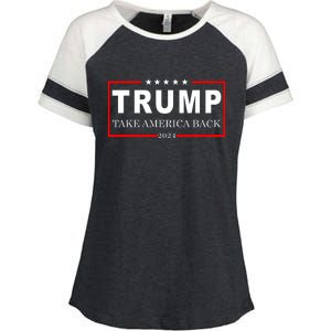 Donald Trump 2024 Take America Back USA United States Enza Ladies Jersey Colorblock Tee