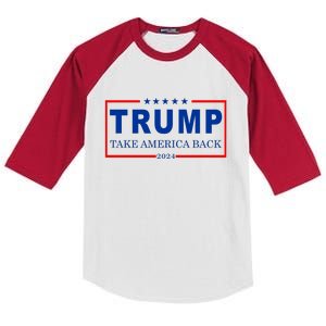 Donald Trump 2024 Take America Back USA United States Kids Colorblock Raglan Jersey