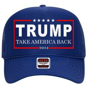 Donald Trump 2024 Take America Back USA United States High Crown Mesh Back Trucker Hat