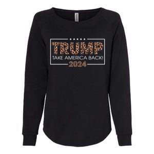 Donald Trump 2024 Gift Take America Back Leopard Print Gift Women Womens California Wash Sweatshirt