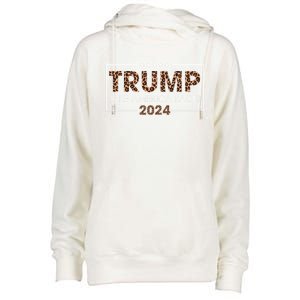 Donald Trump 2024 Gift Take America Back Leopard Print Gift Women Womens Funnel Neck Pullover Hood