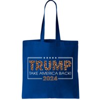 Donald Trump 2024 Gift Take America Back Leopard Print Gift Women Tote Bag