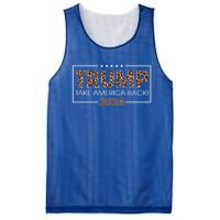 Donald Trump 2024 Gift Take America Back Leopard Print Gift Women Mesh Reversible Basketball Jersey Tank