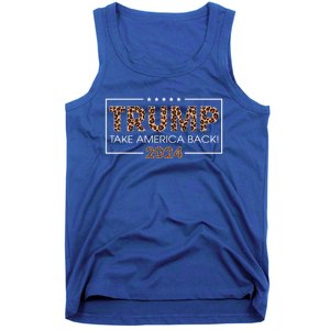 Donald Trump 2024 Gift Take America Back Leopard Print Gift Women Tank Top