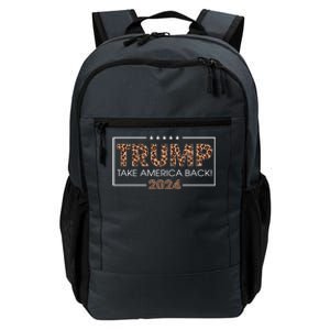 Donald Trump 2024 Gift Take America Back Leopard Print Gift Women Daily Commute Backpack