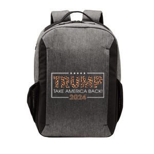 Donald Trump 2024 Gift Take America Back Leopard Print Gift Women Vector Backpack