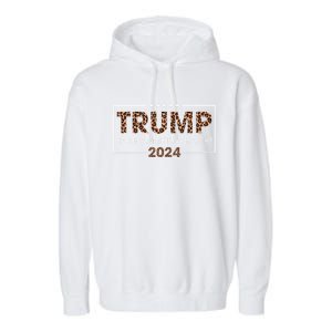 Donald Trump 2024 Gift Take America Back Leopard Print Gift Women Garment-Dyed Fleece Hoodie