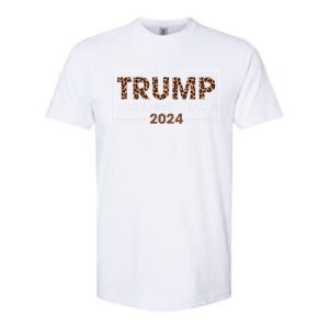 Donald Trump 2024 Gift Take America Back Leopard Print Gift Women Softstyle CVC T-Shirt