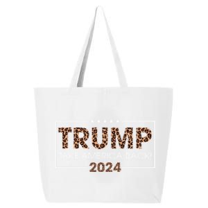 Donald Trump 2024 Gift Take America Back Leopard Print Gift Women 25L Jumbo Tote