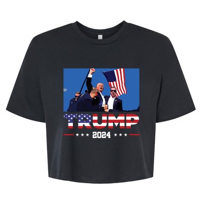 Donald Trump 2024 Survived Shot At Election Rally Bella+Canvas Jersey Crop Tee