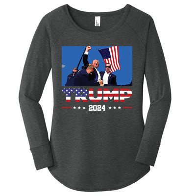 Donald Trump 2024 Survived Shot At Election Rally Women's Perfect Tri Tunic Long Sleeve Shirt