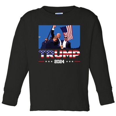 Donald Trump 2024 Survived Shot At Election Rally Toddler Long Sleeve Shirt