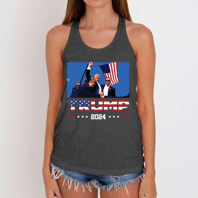 Donald Trump 2024 Survived Shot At Election Rally Women's Knotted Racerback Tank