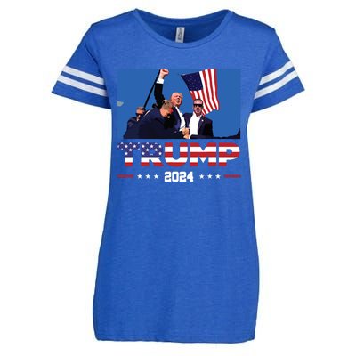 Donald Trump 2024 Survived Shot At Election Rally Enza Ladies Jersey Football T-Shirt