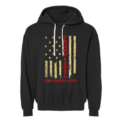 Donald Trump 2024 Save America Again Garment-Dyed Fleece Hoodie