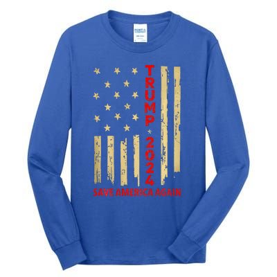 Donald Trump 2024 Save America Again Tall Long Sleeve T-Shirt