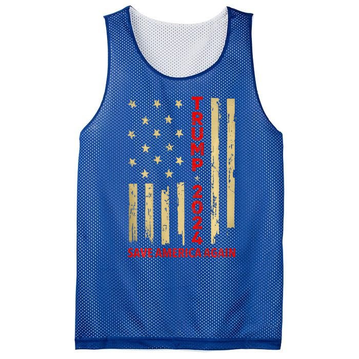 Donald Trump 2024 Save America Again Mesh Reversible Basketball Jersey Tank