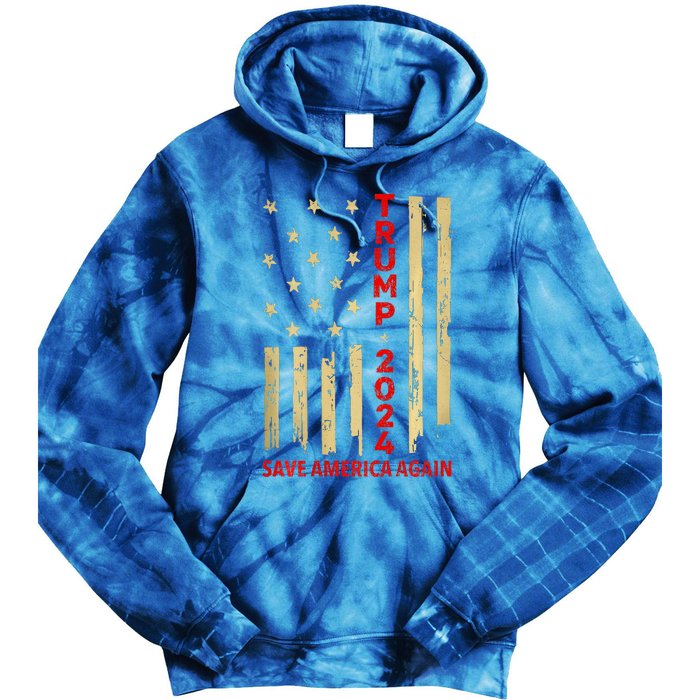 Donald Trump 2024 Save America Again Tie Dye Hoodie