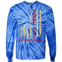 Donald Trump 2024 Save America Again Tie-Dye Long Sleeve Shirt