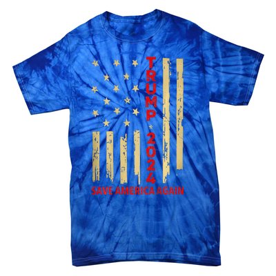 Donald Trump 2024 Save America Again Tie-Dye T-Shirt