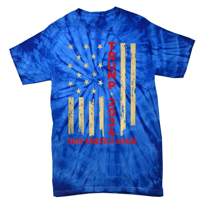 Donald Trump 2024 Save America Again Tie-Dye T-Shirt